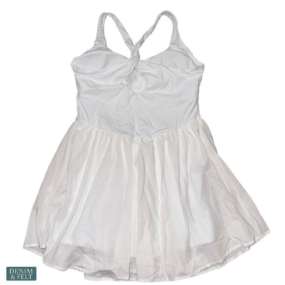 Halara White Athletic Dress w/ Built-In Shorts & Crisscross Back Size Large NEW - Picture 1 of 7